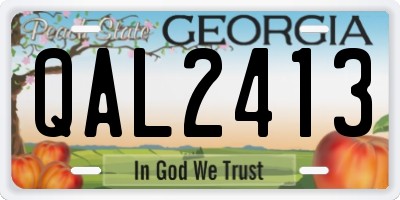 GA license plate QAL2413