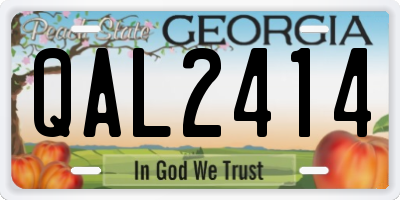 GA license plate QAL2414