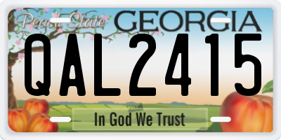 GA license plate QAL2415