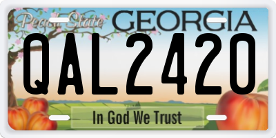 GA license plate QAL2420