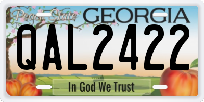 GA license plate QAL2422