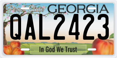 GA license plate QAL2423