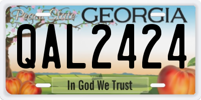 GA license plate QAL2424