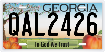 GA license plate QAL2426