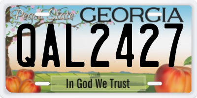 GA license plate QAL2427