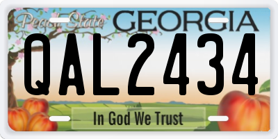 GA license plate QAL2434