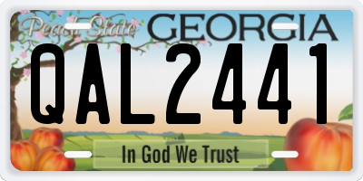 GA license plate QAL2441