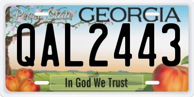 GA license plate QAL2443