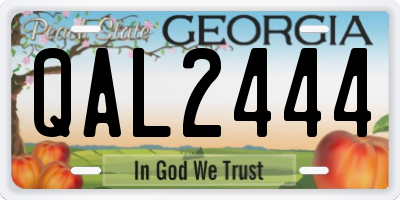 GA license plate QAL2444