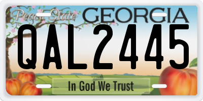 GA license plate QAL2445