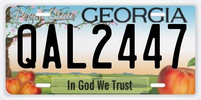 GA license plate QAL2447