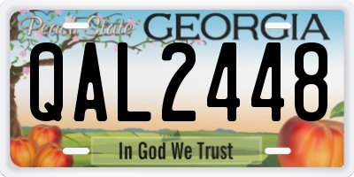 GA license plate QAL2448