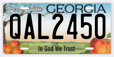 GA license plate QAL2450