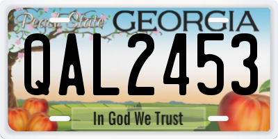 GA license plate QAL2453