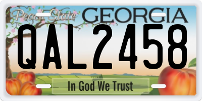 GA license plate QAL2458