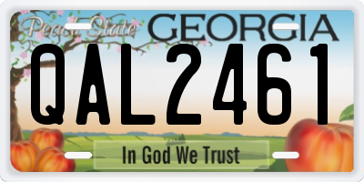 GA license plate QAL2461