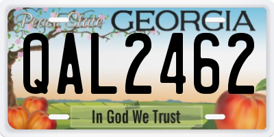 GA license plate QAL2462