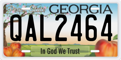 GA license plate QAL2464