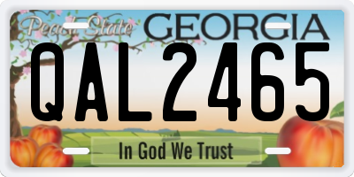 GA license plate QAL2465