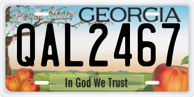 GA license plate QAL2467