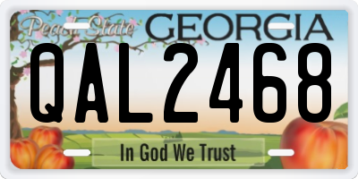 GA license plate QAL2468