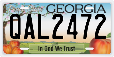 GA license plate QAL2472