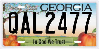 GA license plate QAL2477