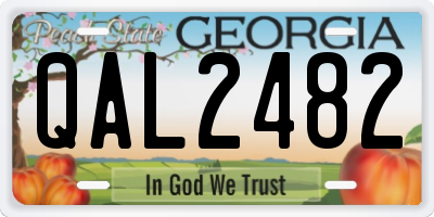 GA license plate QAL2482