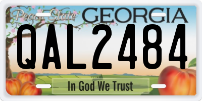 GA license plate QAL2484