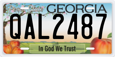 GA license plate QAL2487