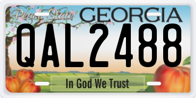 GA license plate QAL2488