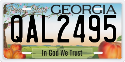 GA license plate QAL2495