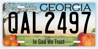 GA license plate QAL2497