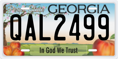 GA license plate QAL2499