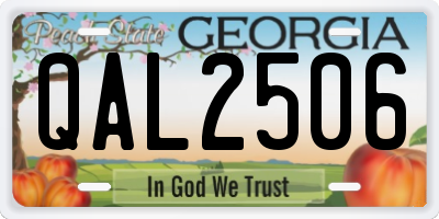 GA license plate QAL2506