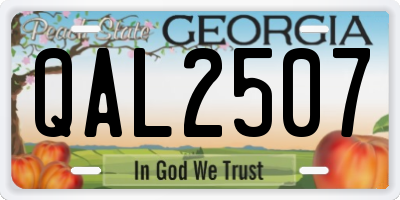 GA license plate QAL2507