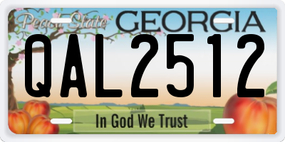 GA license plate QAL2512