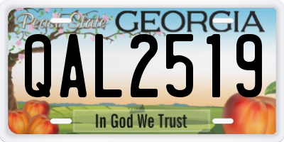 GA license plate QAL2519