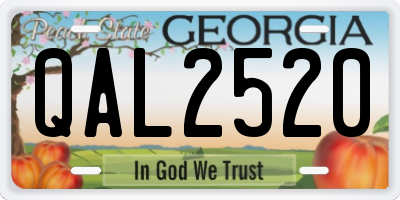 GA license plate QAL2520