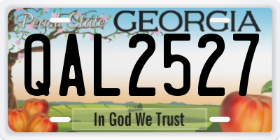 GA license plate QAL2527