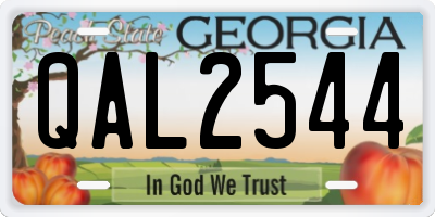 GA license plate QAL2544