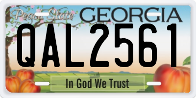 GA license plate QAL2561