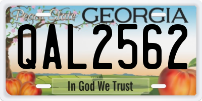 GA license plate QAL2562