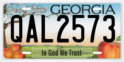 GA license plate QAL2573