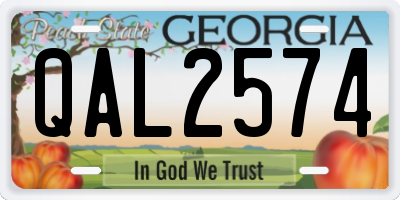 GA license plate QAL2574