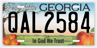 GA license plate QAL2584