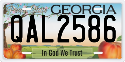 GA license plate QAL2586