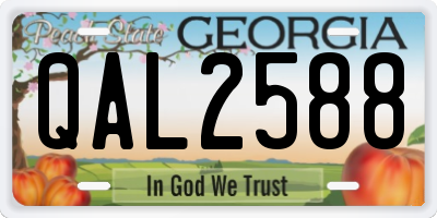 GA license plate QAL2588