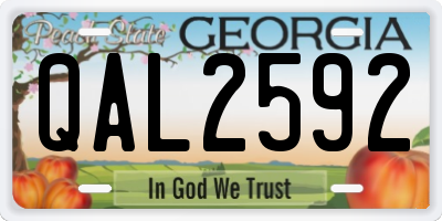 GA license plate QAL2592