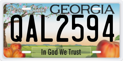 GA license plate QAL2594